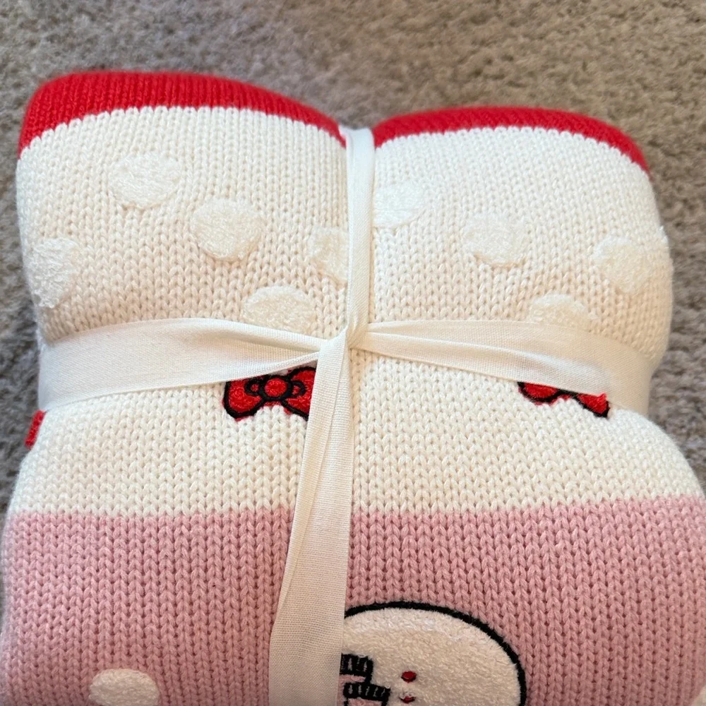 Pottery Barn Teen Hello Kitty Red Green Pink Throw Blanket - Picture 2 of 9